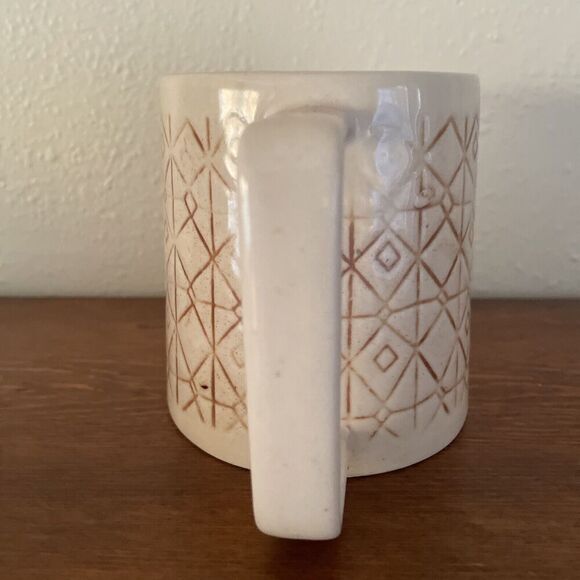 Creative Co-op stoneware Ceramic Mug Geometric Boho Mid Century‎ Modern MCM - Picture 2 of 7